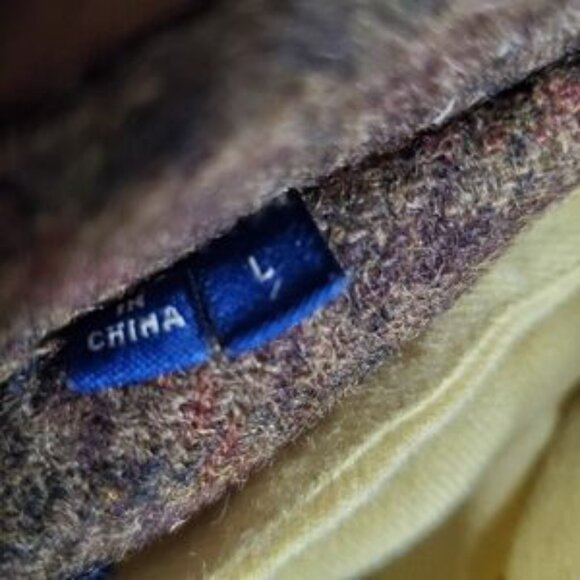 McKenzie Tribe USA Men's Size Large Wool Button Leather Trim Long Coat - Picture 5 of 5